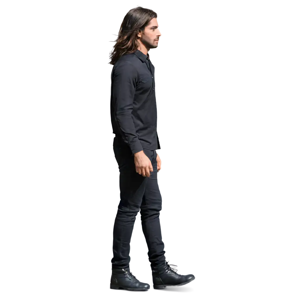 HighQuality-PNG-Image-of-LongHaired-Man-Walking-in-Black-Clothes