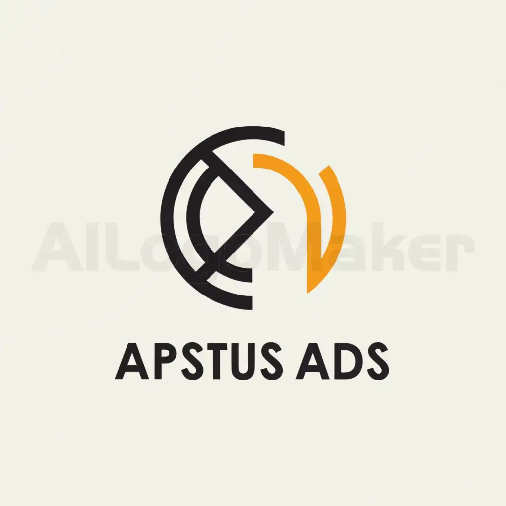 a logo design,with the text "apstus ads", main symbol:round,Minimalistic,clear background