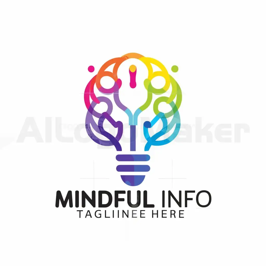 a logo design,with the text "Mindful Info", main symbol:brain bulb with different colours,complex,be used in Education industry,clear background