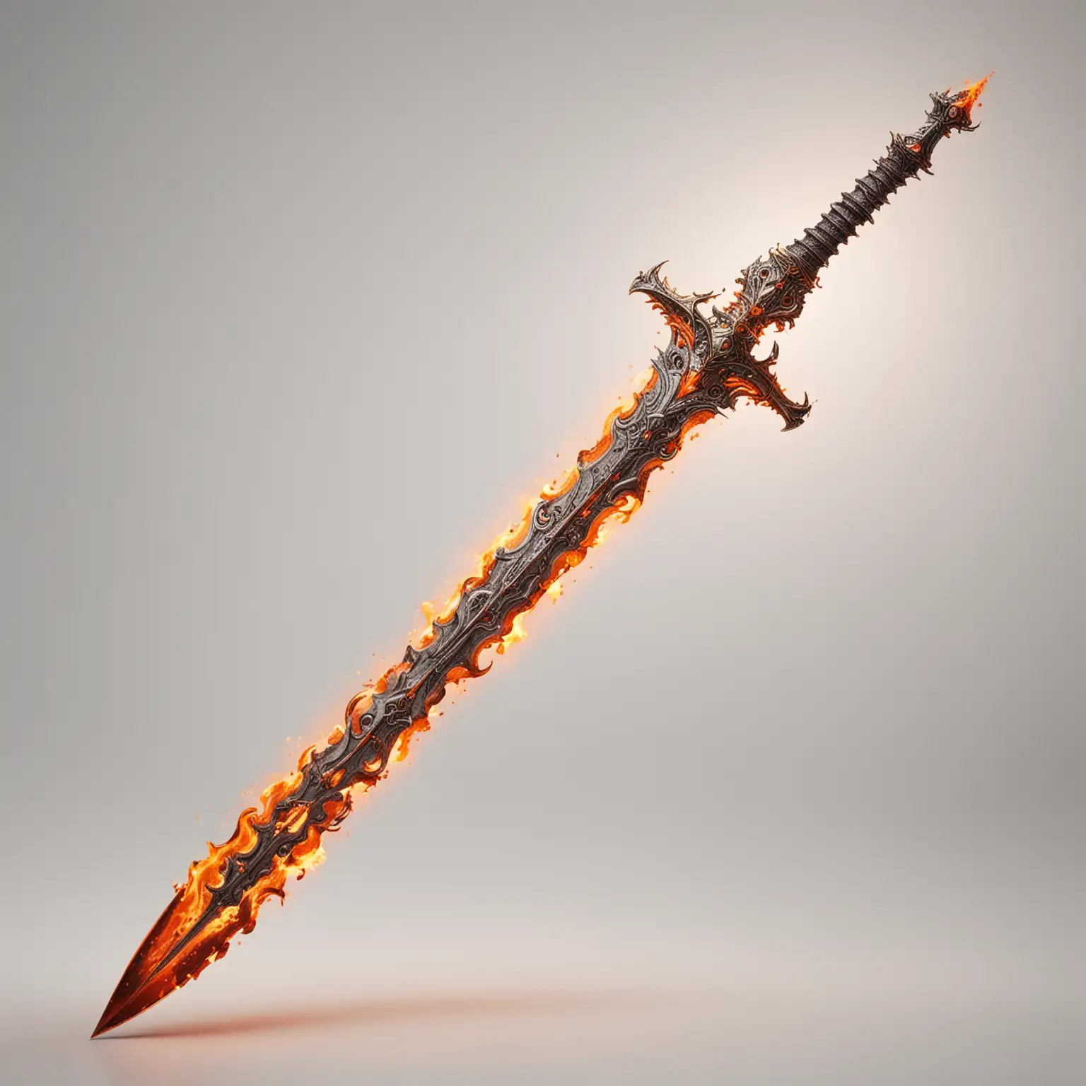 Fiery-Sword-Weapon-Concept-on-White-Background