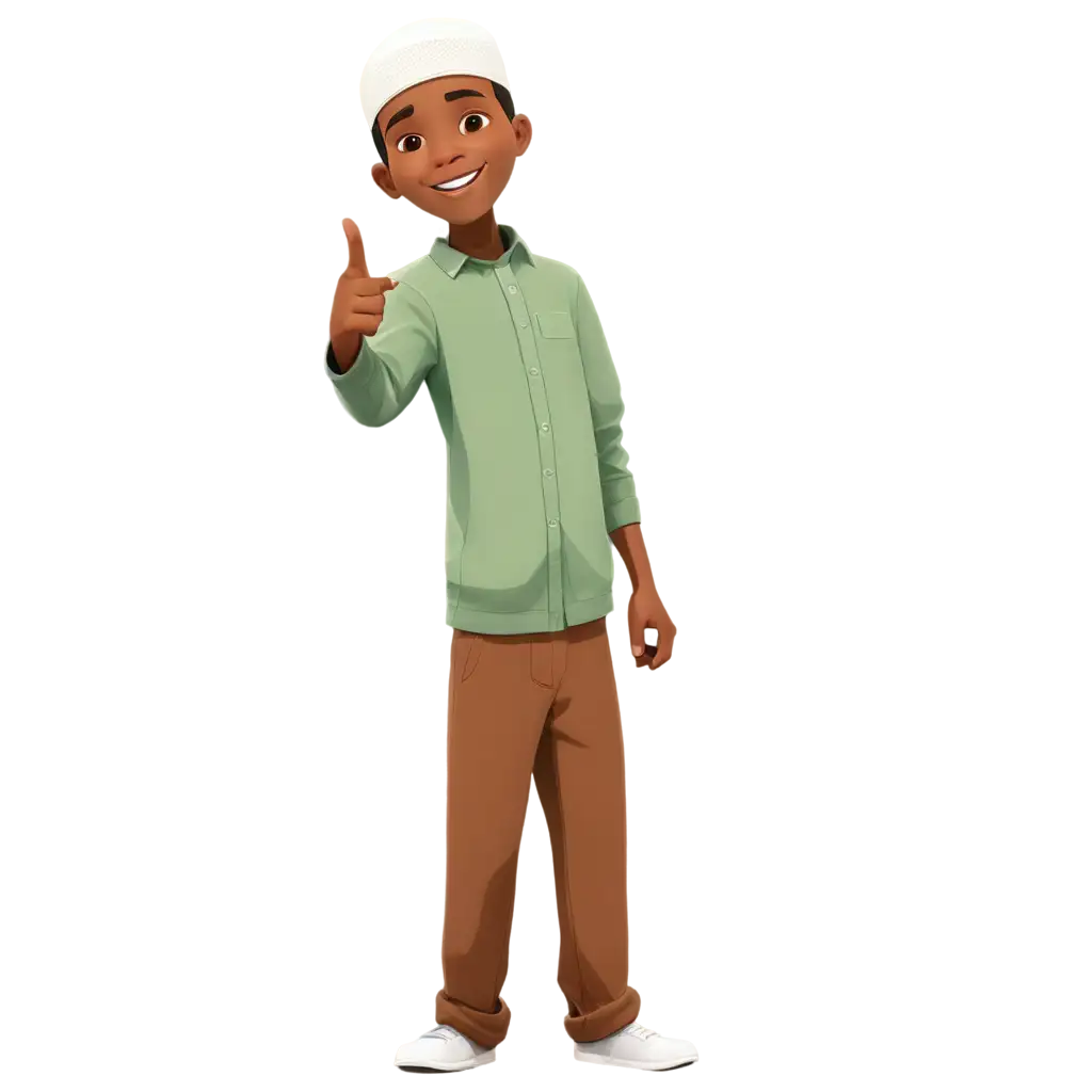 HighQuality-Muslim-Boy-Greeting-Vector-PNG-Warm-Cartoon-Illustration