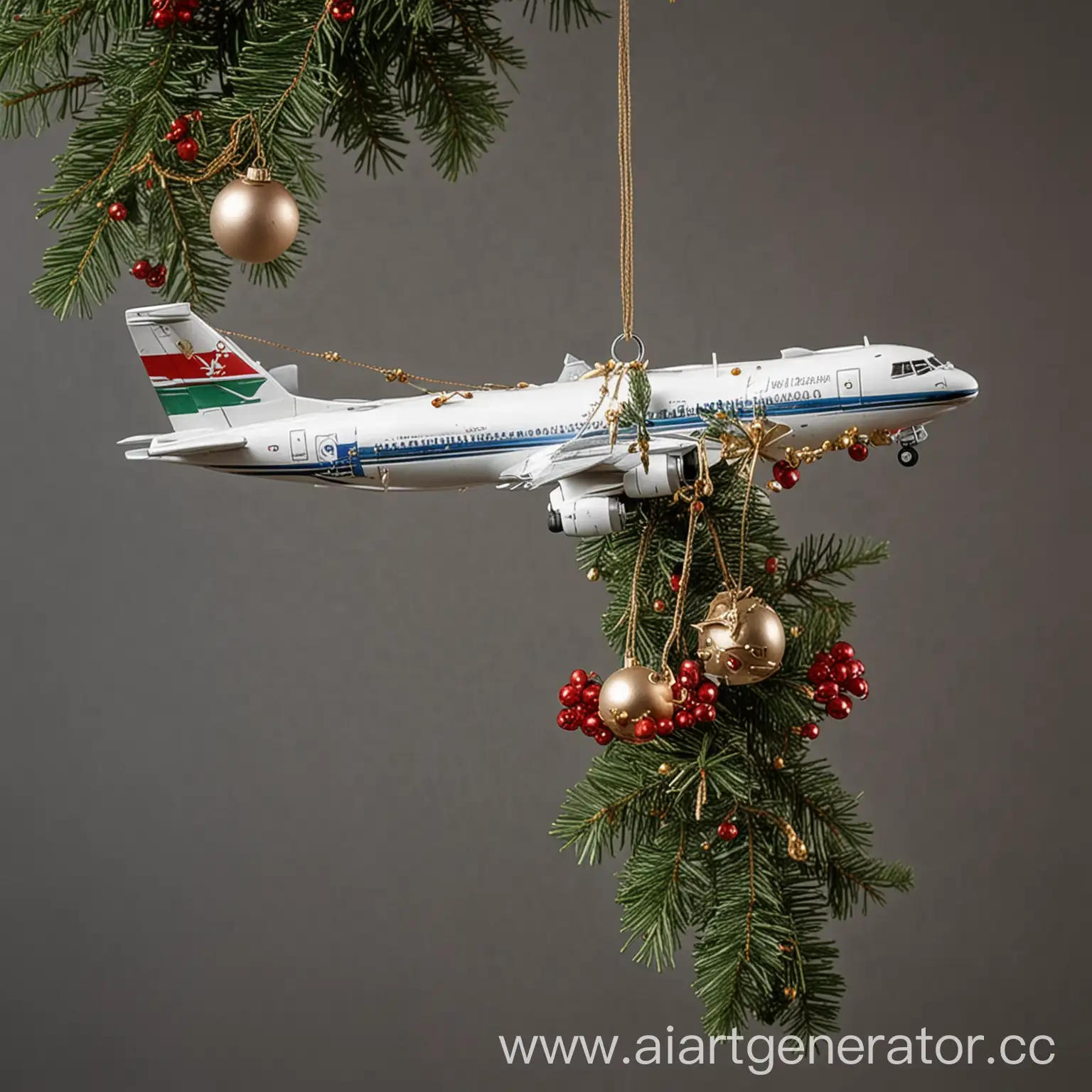 Airplane-with-Festive-Christmas-Decorations