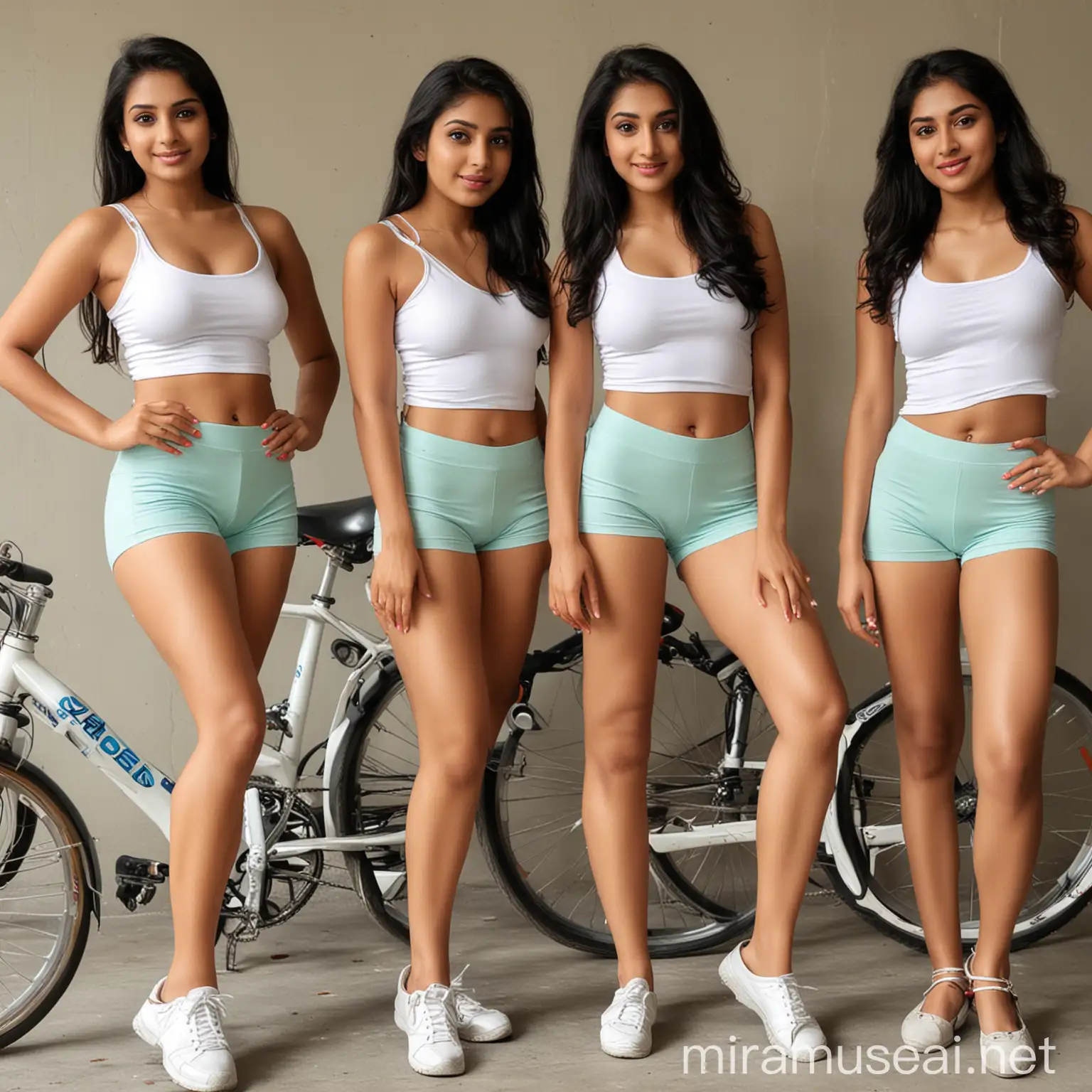 Indian Women in Athletic Cycling Shorts