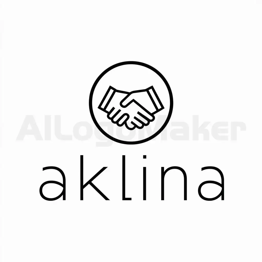 a logo design,with the text "Aklina", main symbol:Circle, handshake,Moderate,be used in Others industry,clear background
