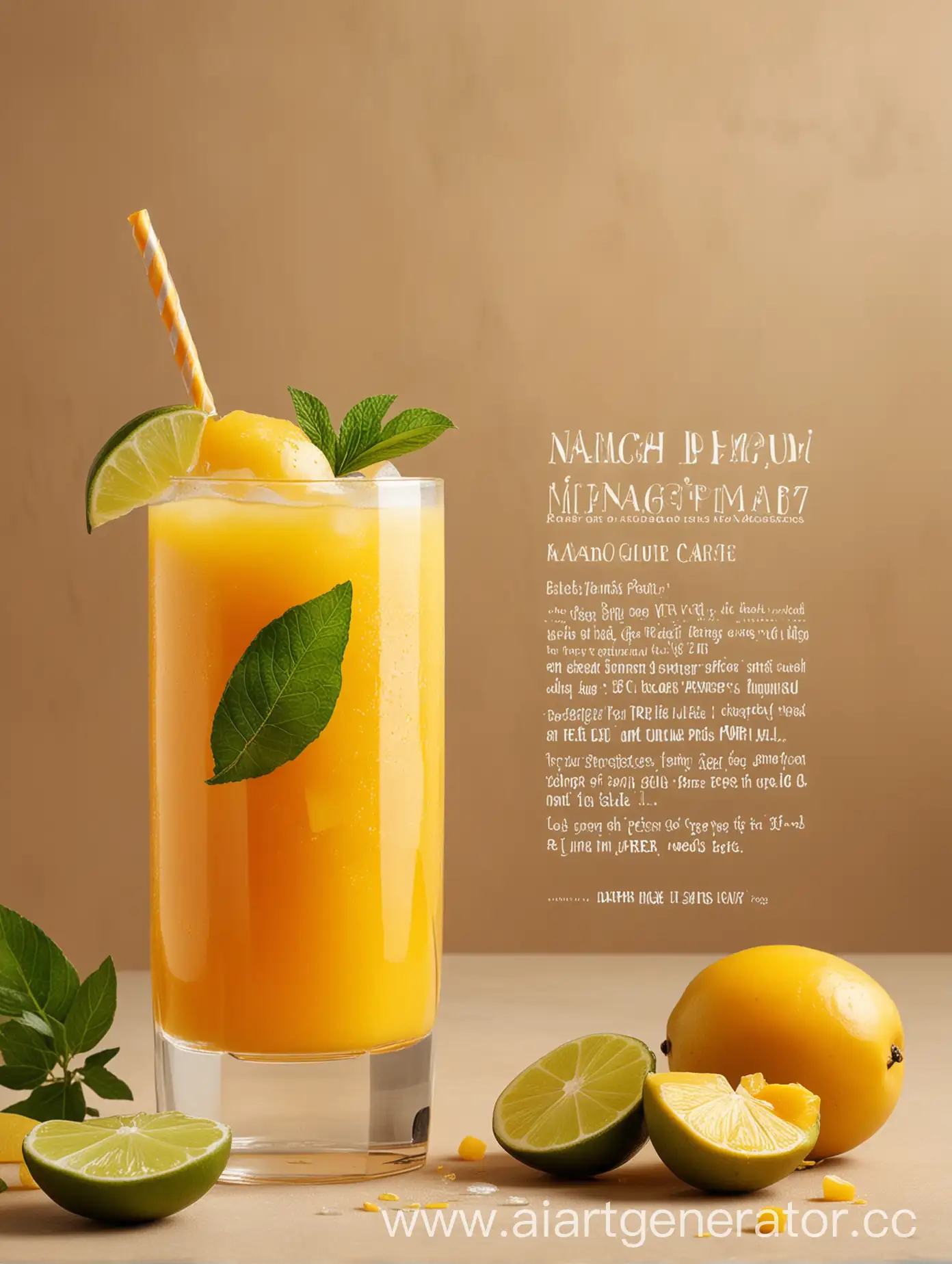 Refreshing-Mango-Lemonade-with-Fruit-Garnish-in-Trendy-Banner