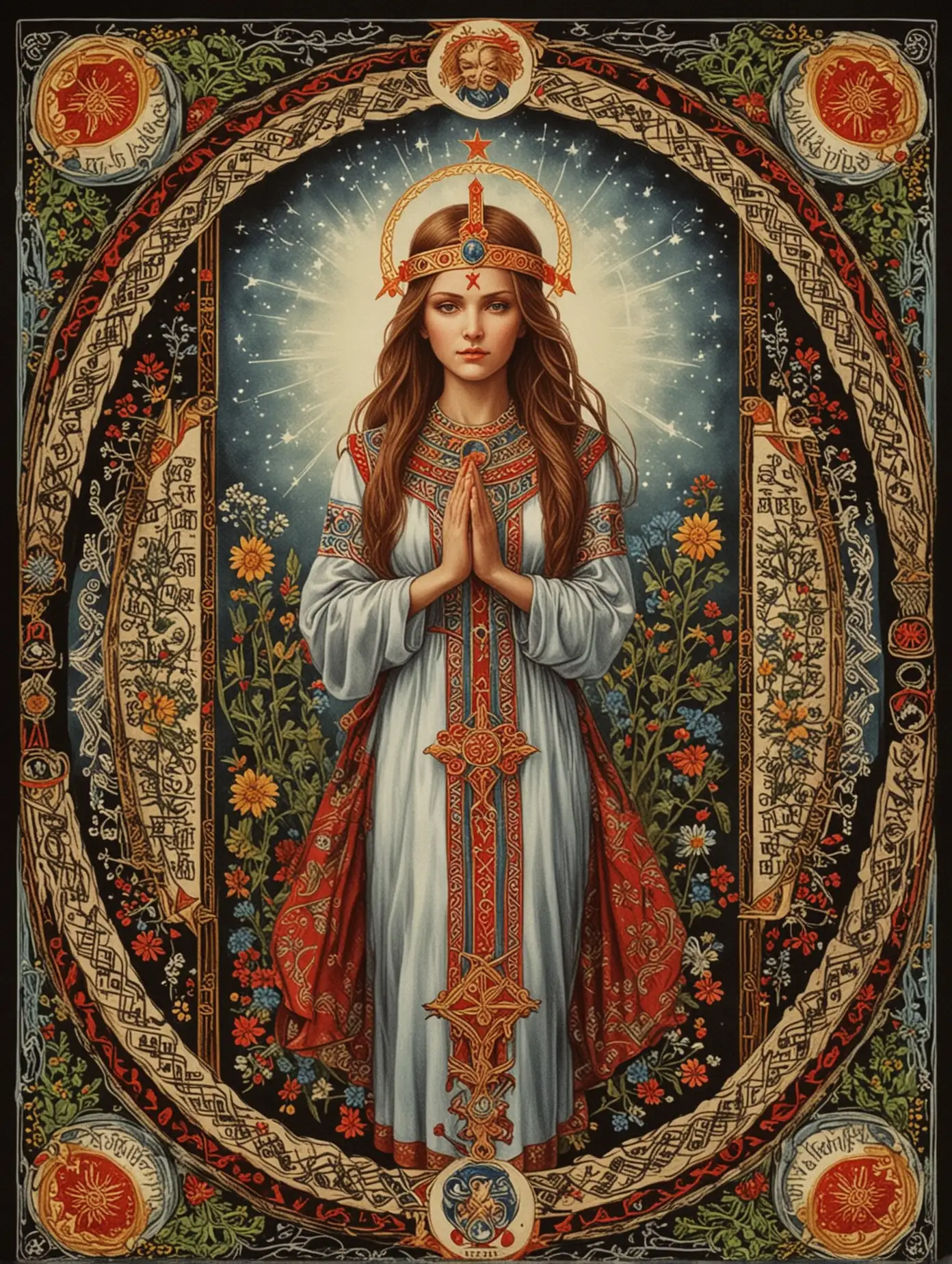 Slavic-Style-Tarot-Card-with-Symmetrical-Prayer-Pose