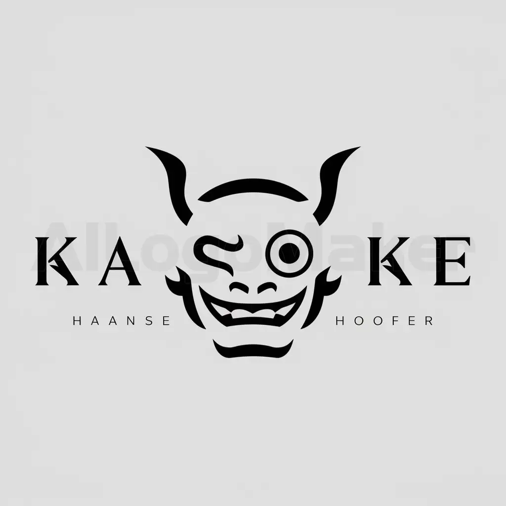 a logo design,with the text "kasake", main symbol:oni demon,Minimalistic,be used in Others industry,clear background