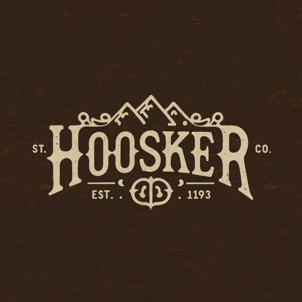 a logo design,with the text "Hooshker Co.", main symbol:Country Western Mountains,Moderate,be used in Retail industry,clear background