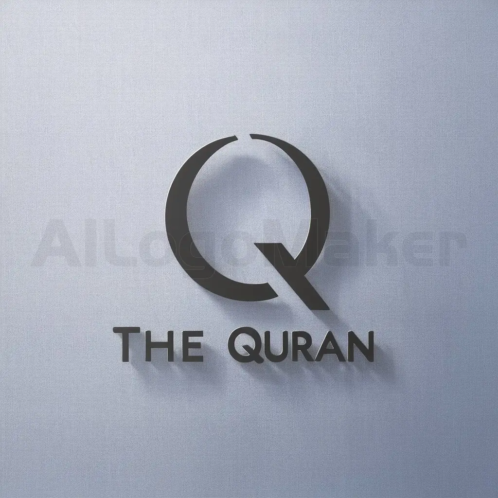 a logo design,with the text "q", main symbol:Quran,Minimalistic,clear background