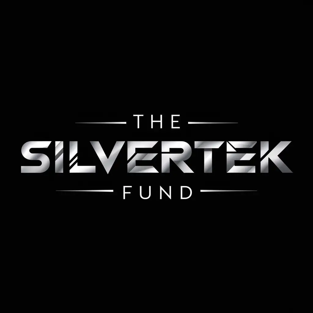 a logo design,with the text "The Silvertek Fund", main symbol:modern wordmark logo preferred color silver. the logo should be on a black background,Moderate,clear background