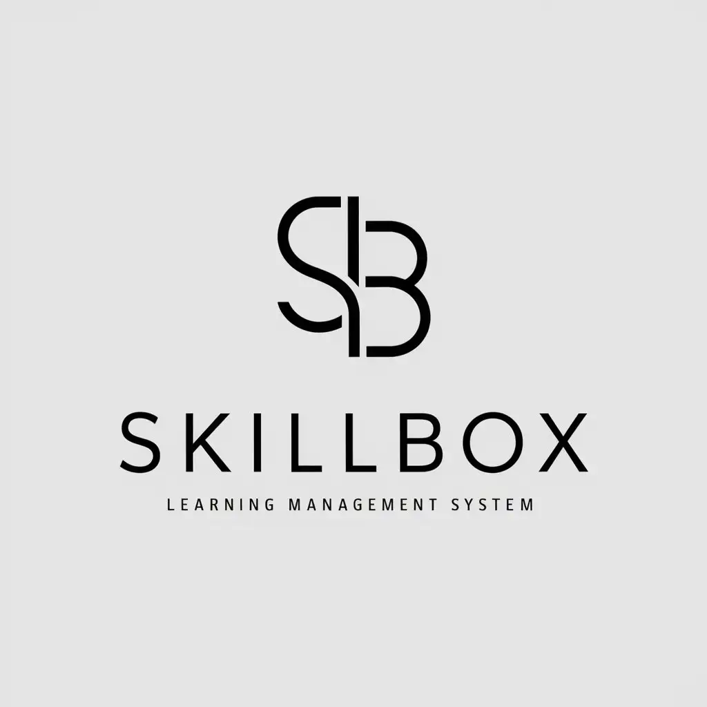 a logo design,with the text "skillbox", main symbol:The name is 'skillbox' and is a LMS for employee training,Minimalistic,be used in employee training industry,clear background