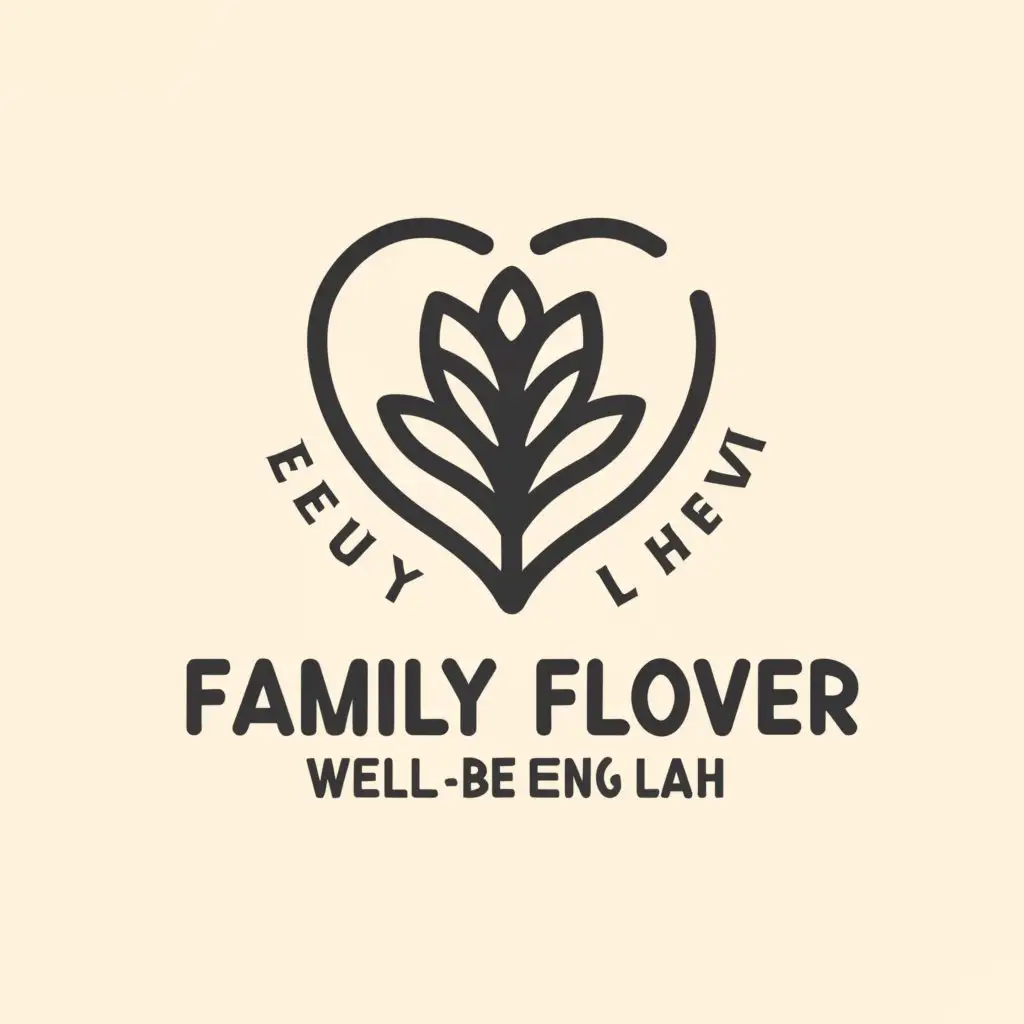 a logo design,with the text "family flower help well-being lah", main symbol:heart,Moderate,be used in Nonprofit industry,clear background