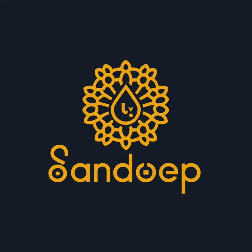 a logo design,with the text "Sandeep", main symbol:Sun and diya lamp,Moderate,clear background