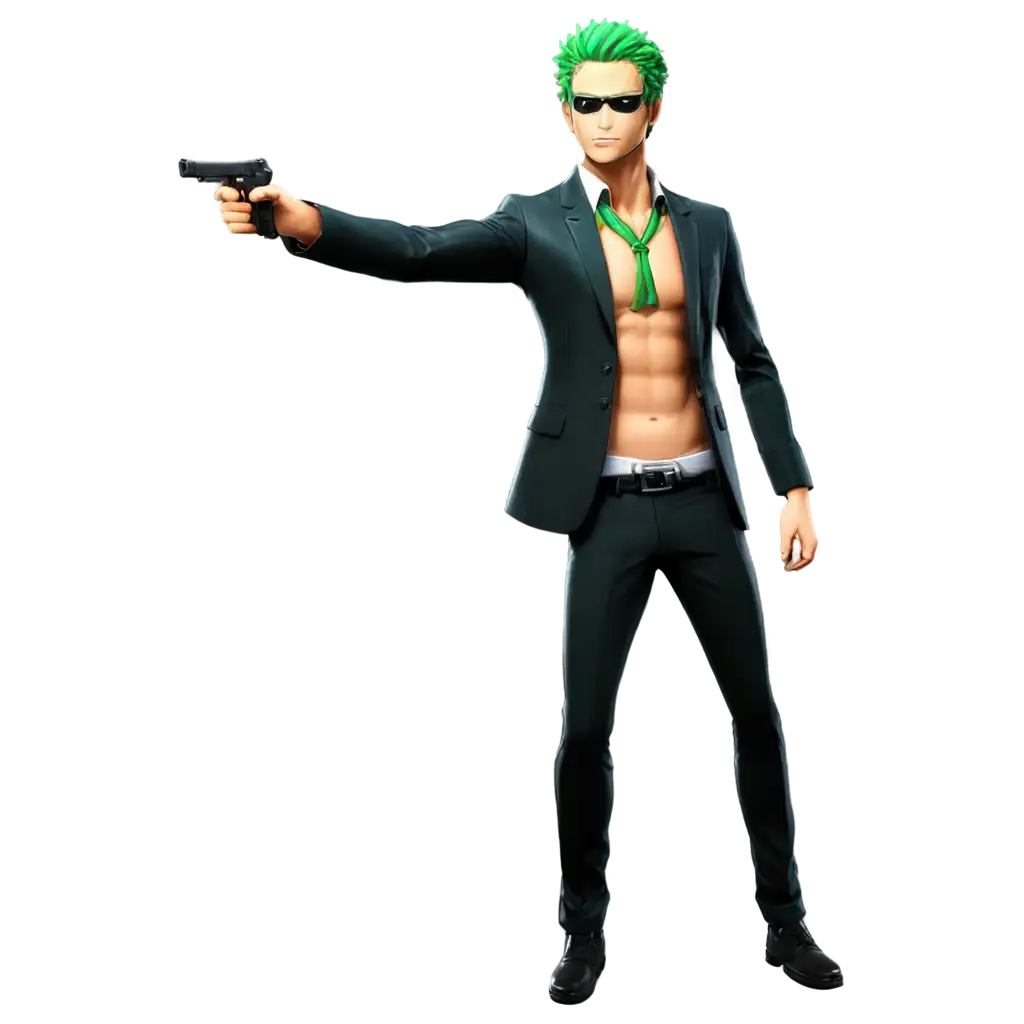 Zoro-PNG-Image-Dapper-SuitWearing-Zoro-Illustration-for-Versatile-Digital-Use