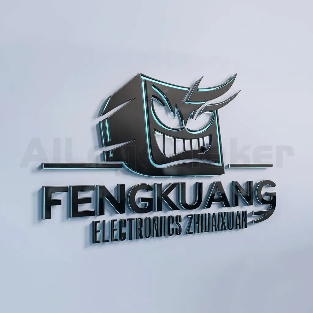 a logo design,with the text "fengkuang electronics zhuanxuan", main symbol:looking crazy computer,Moderate,be used in computer digital industry,clear background