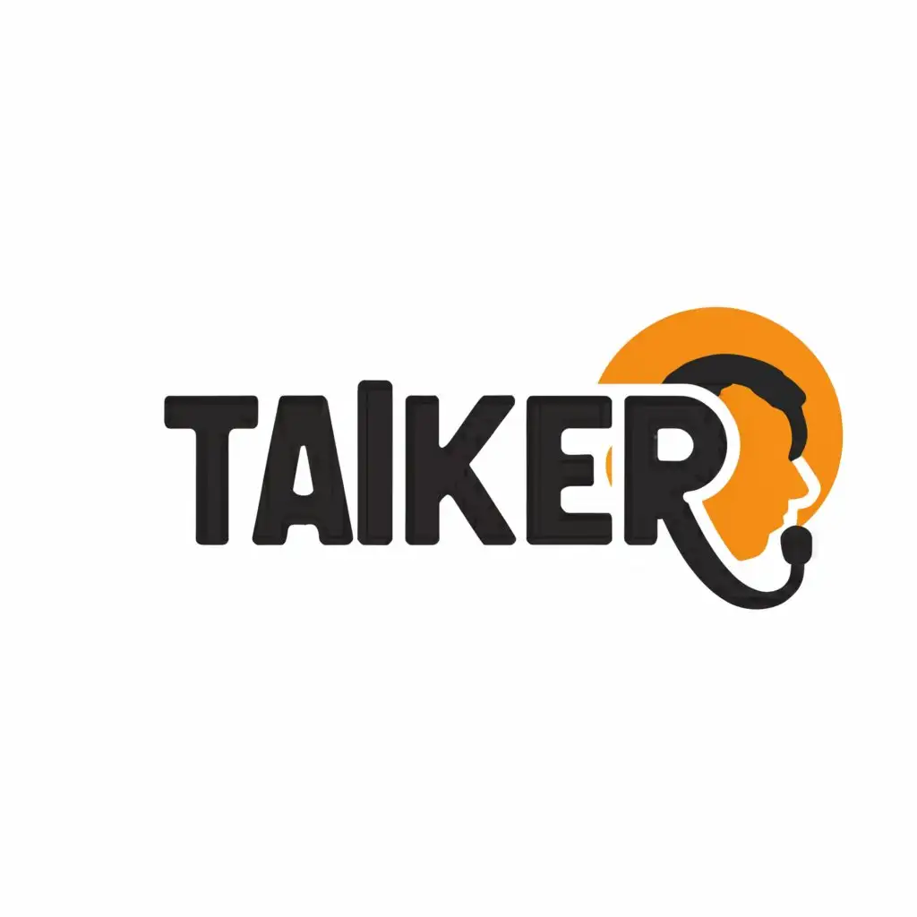 a logo design,with the text "Talker", main symbol:radio jockey,Moderate,clear background