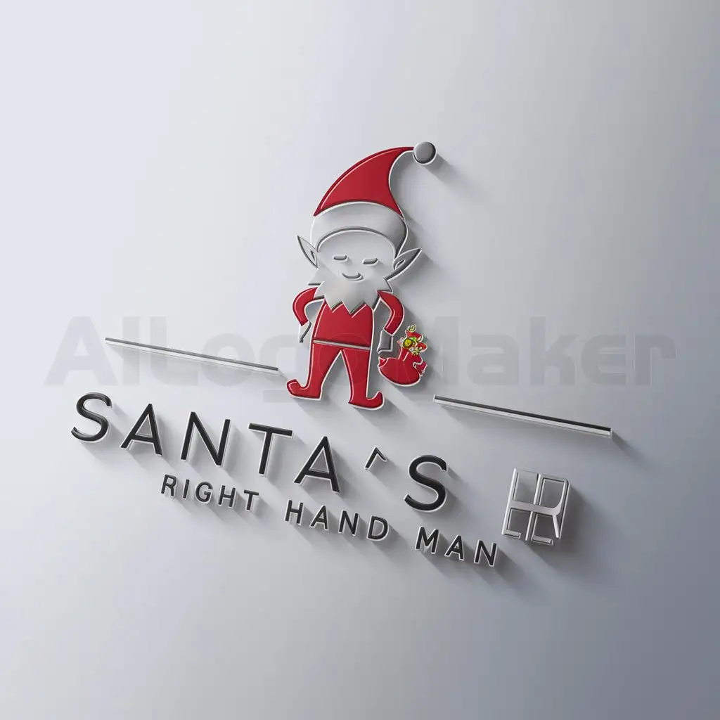 LOGO-Design-for-Santas-Right-Hand-Man-Minimalistic-Elf-Symbol-on-Clear-Background