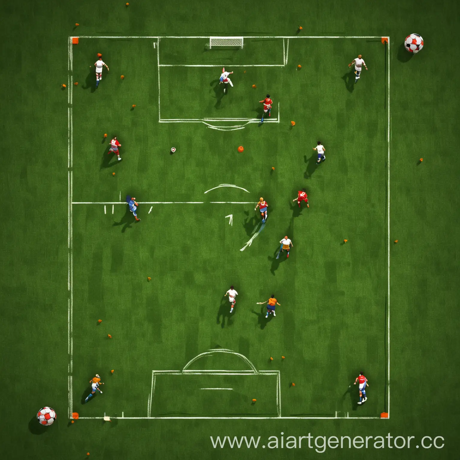 mobile 3d football game, top-down game, minimalistic game