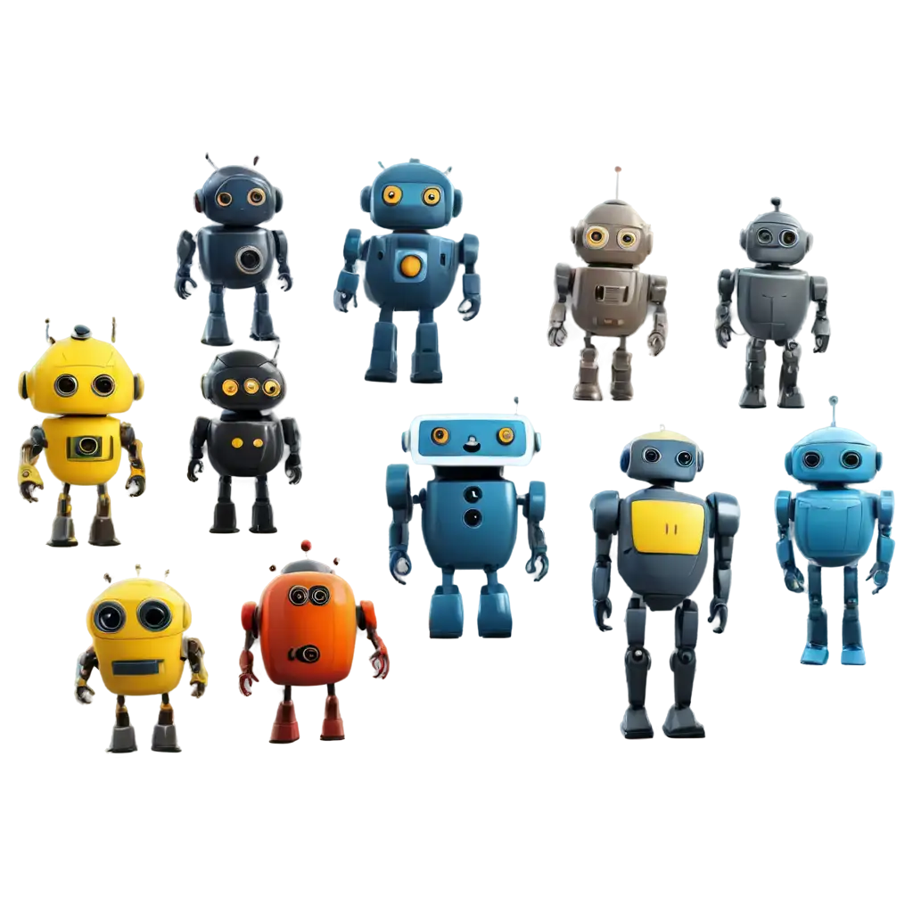 cartoon various robots