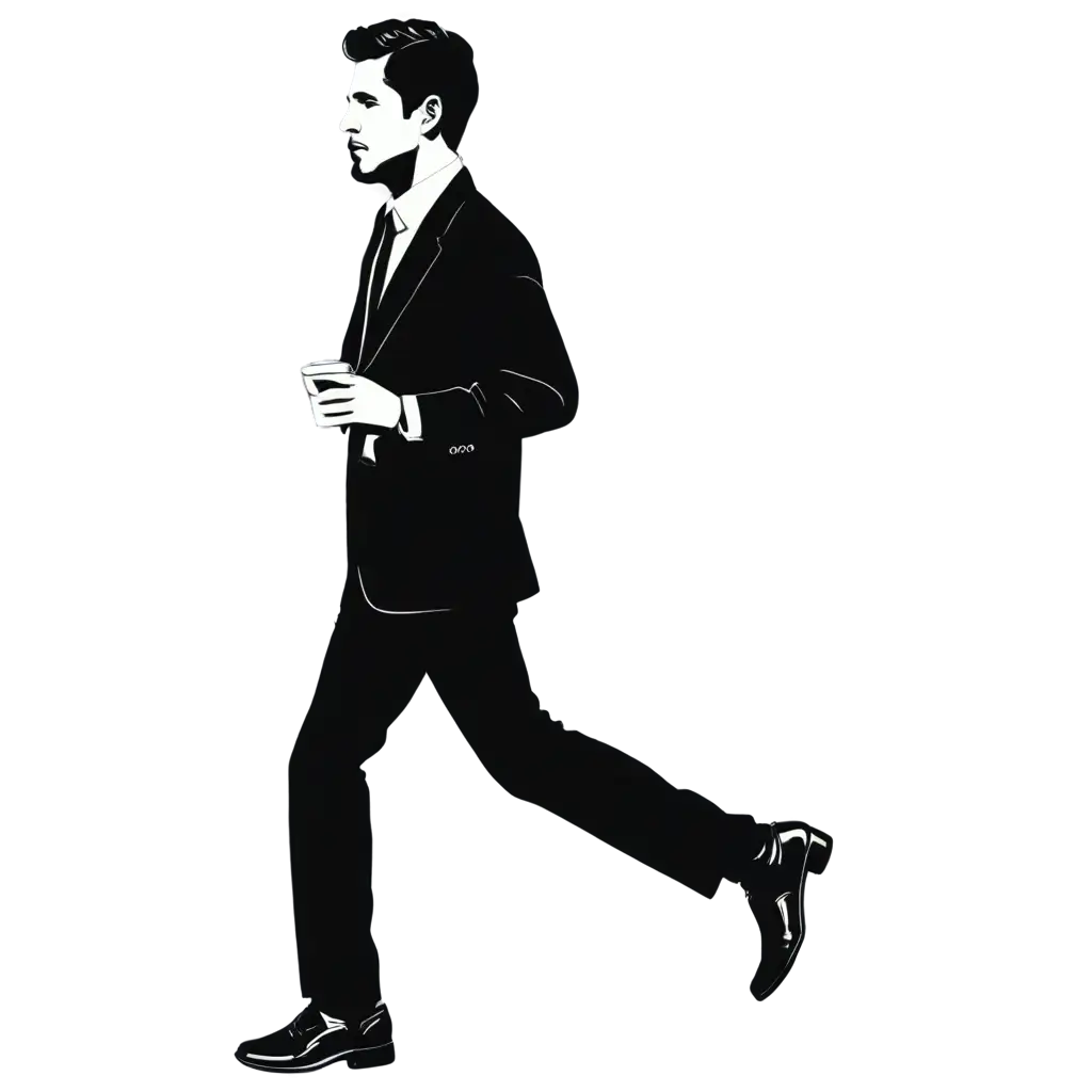 a vector art of a man b&w

