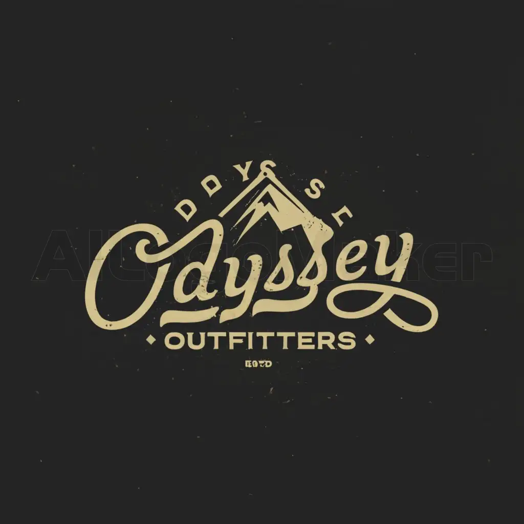 a logo design,with the text 'OdysseyOutfitters', main symbol:Mountain,Moderate,clear background