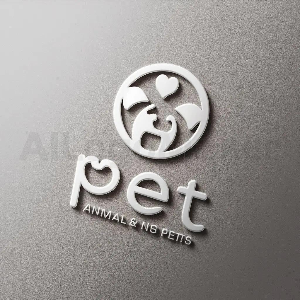 a logo design,with the text "pet", main symbol:round flower pet animal,Minimalistic,be used in Animals Pets industry,clear background