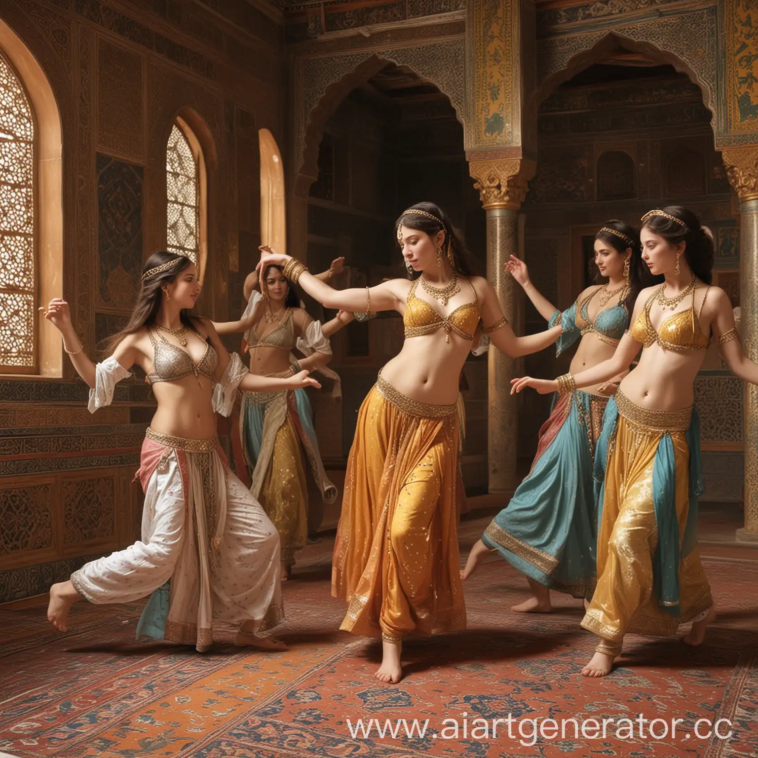 Graceful-Dances-of-Girls-in-the-Harem-Elegant-Movements-in-Luxurious-Setting