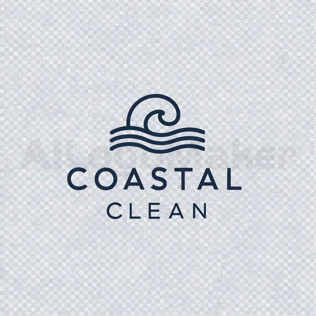 a logo design,with the text "Coastal Clean", main symbol:Ocean waves,Minimalistic,be used in Events industry,clear background
