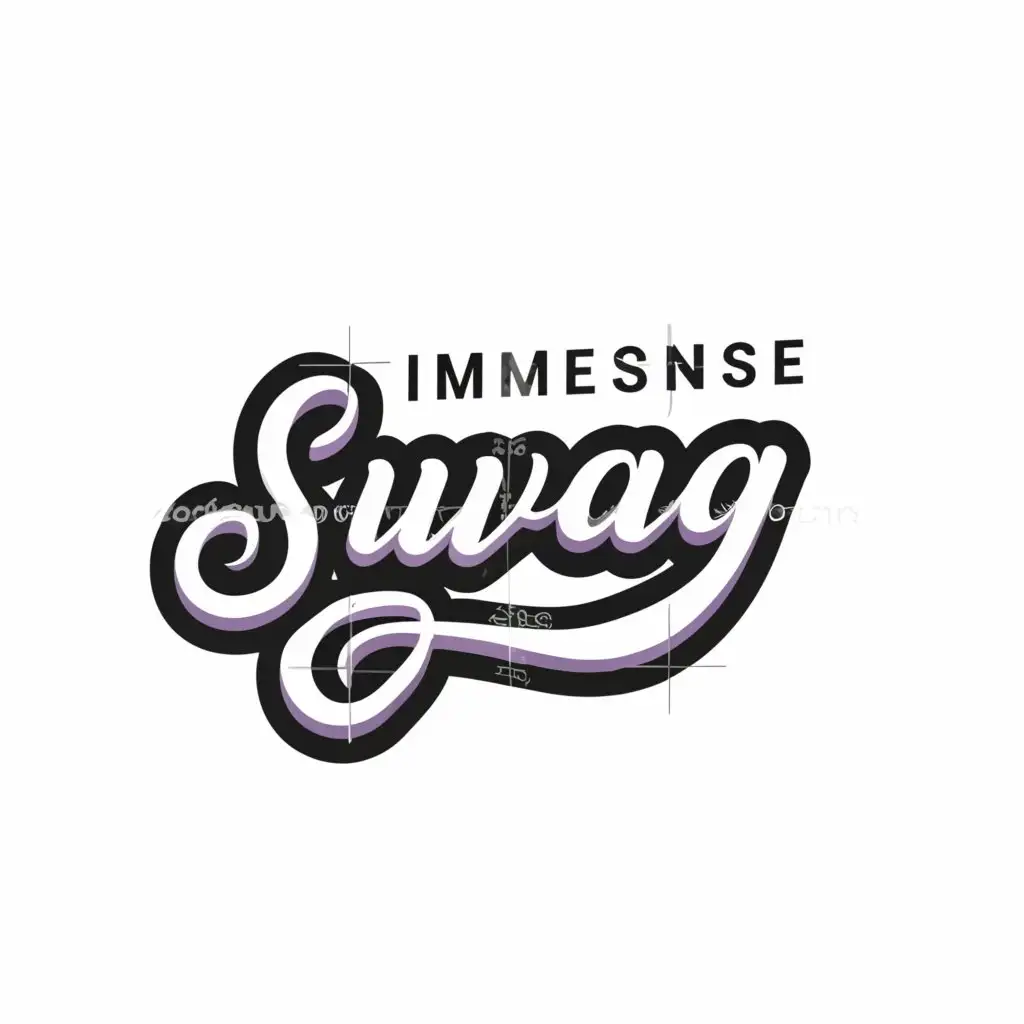 a logo design, with the text 'Immense Swag', main symbol: Swag, Moderate, clear background purple color

