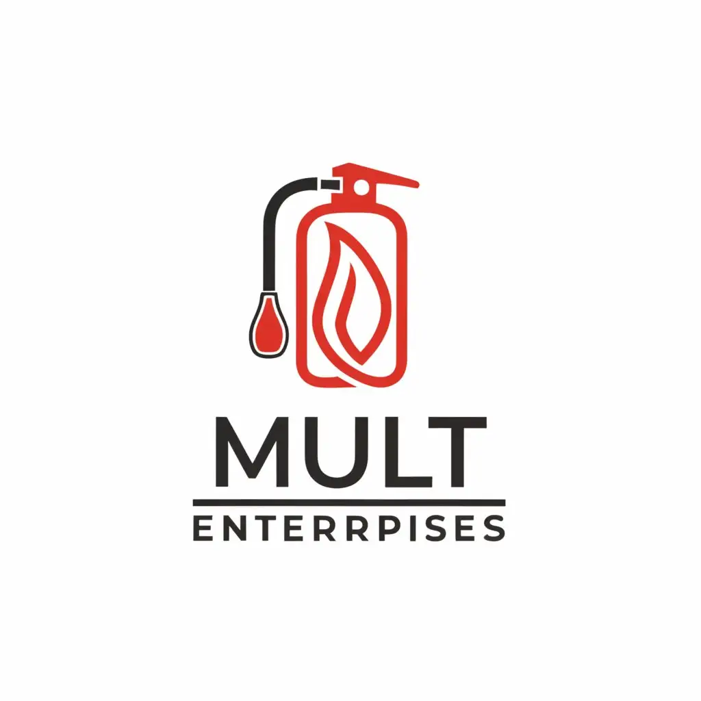 a logo design,with the text "Multi Enterprises ", main symbol:Fire Extinguishers,Minimalistic,be used in Antifire Safety industry,clear background