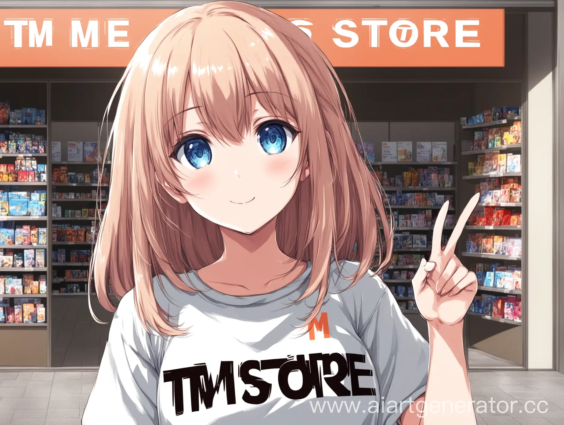 Аниме девушка с надписью TM-Store