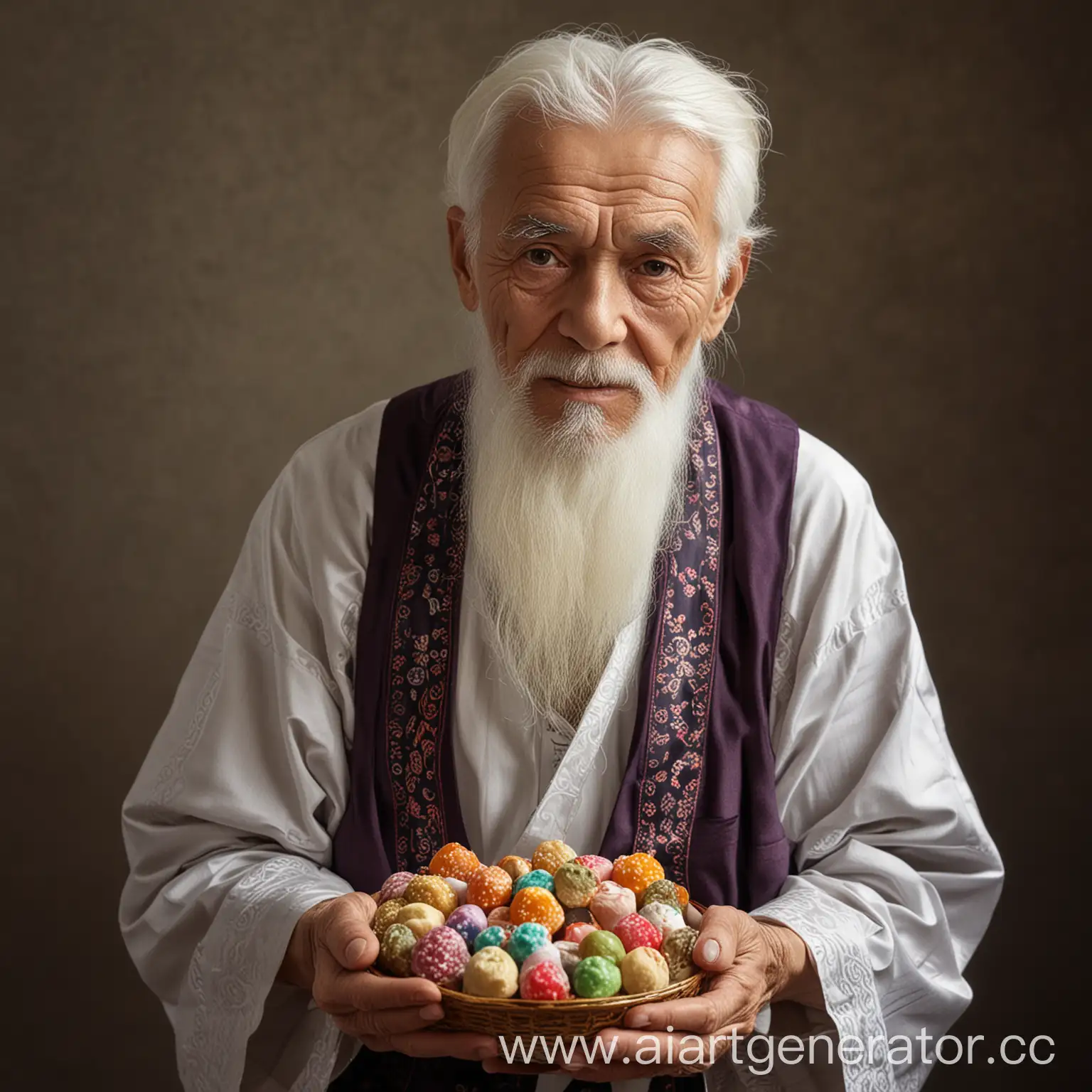 Elderly-Woman-Enjoying-Eastern-Sweets