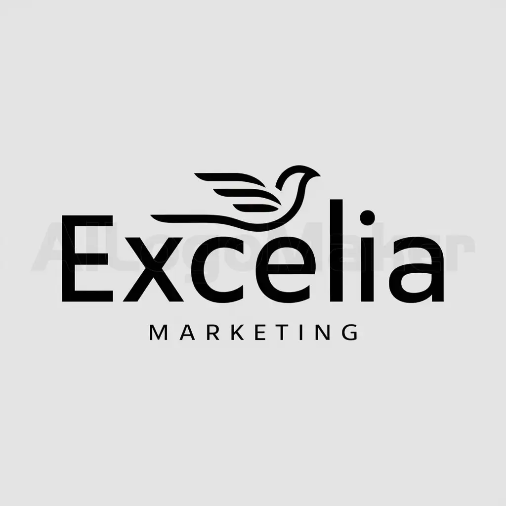 a logo design,with the text "Excelia", main symbol:bird,Moderate,be used in marketing industry,clear background