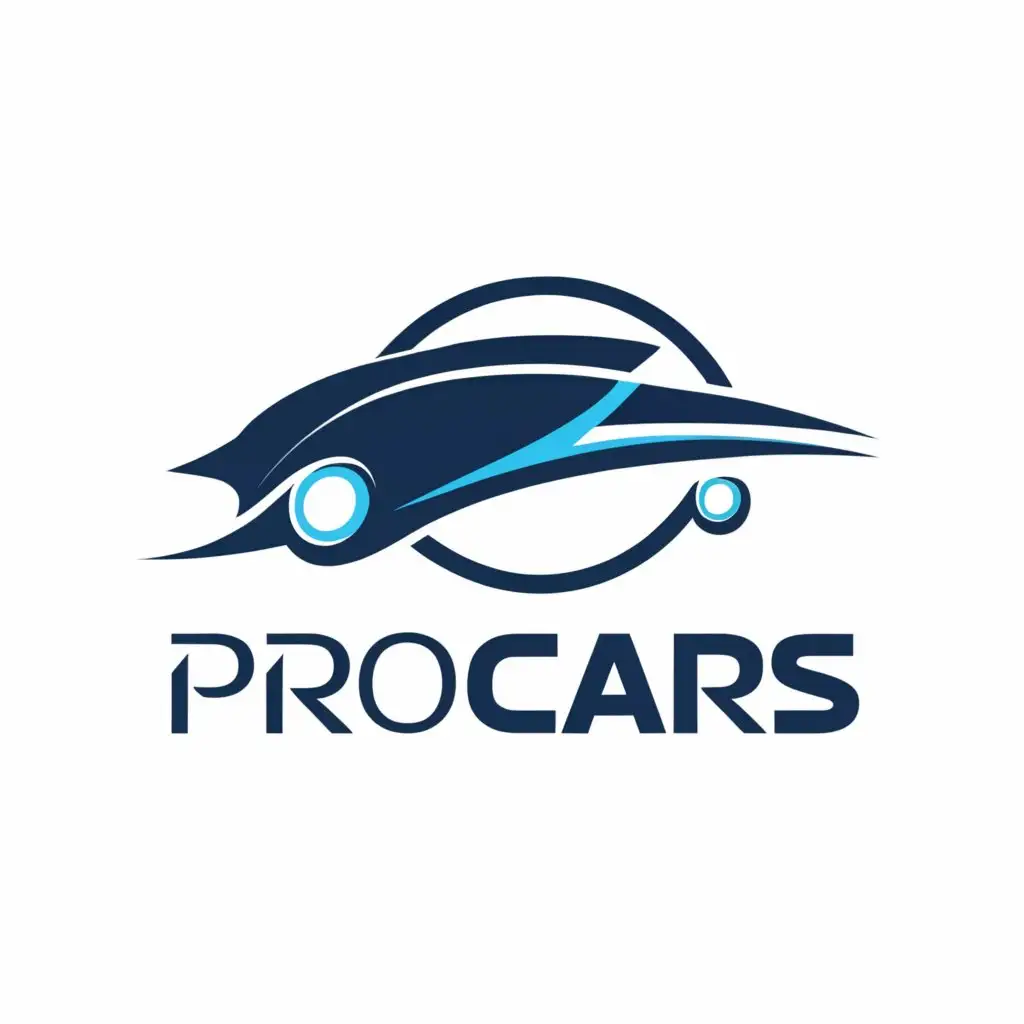 a logo design,with the text "ProCars", main symbol:car,Moderate,be used in Technology industry,clear background