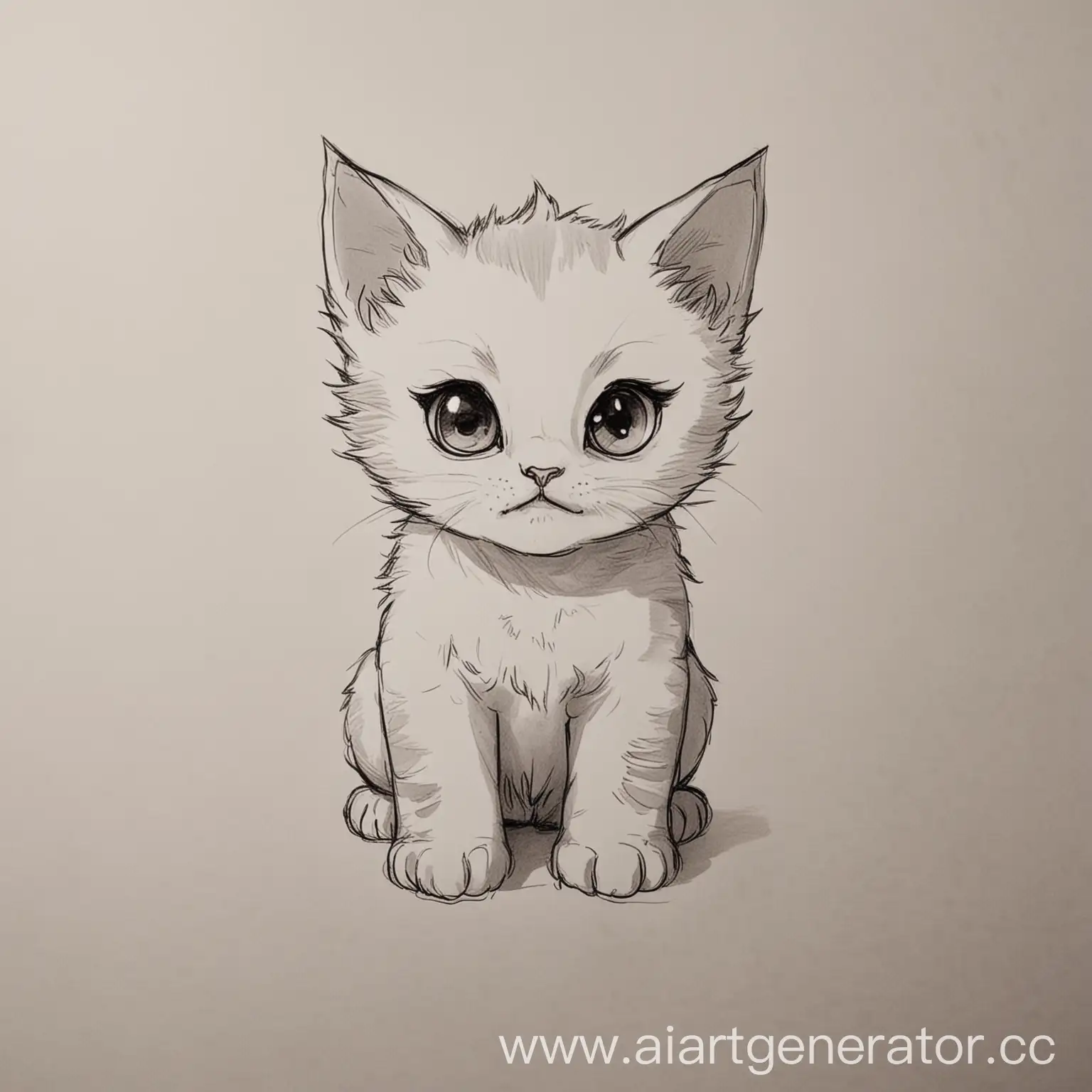 Adorable-Level-0-Kitten-Drawing-in-Simple-Style