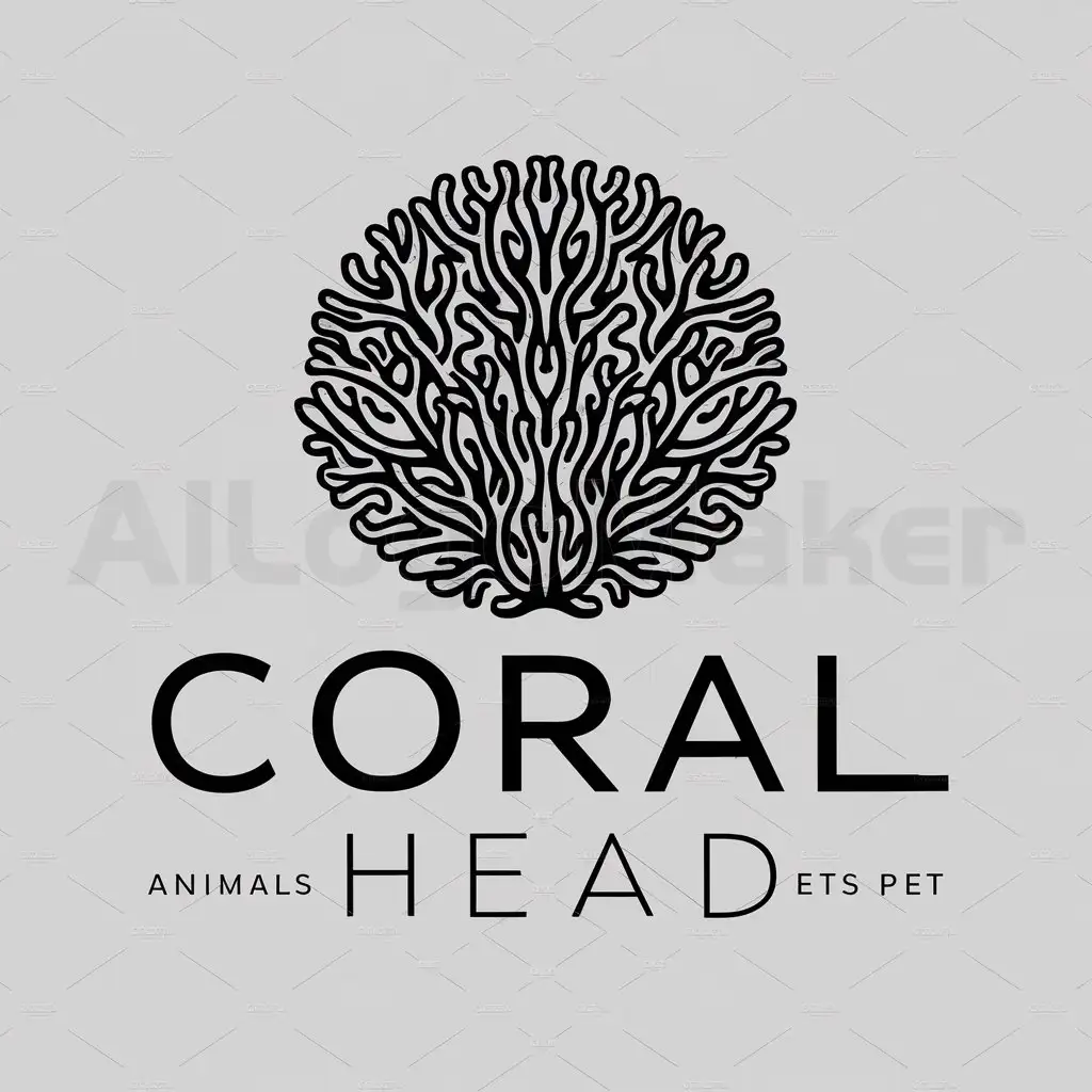 LOGO-Design-For-Coral-Head-Vibrant-Coral-Shape-Emblem-for-Animal-Pets-Industry