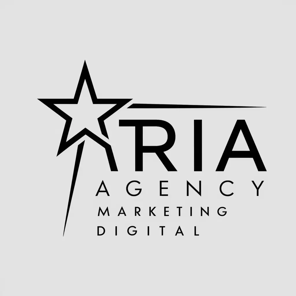 LOGO Design For Atria Agency Marketing Digital Elegant Star Symbol on ...