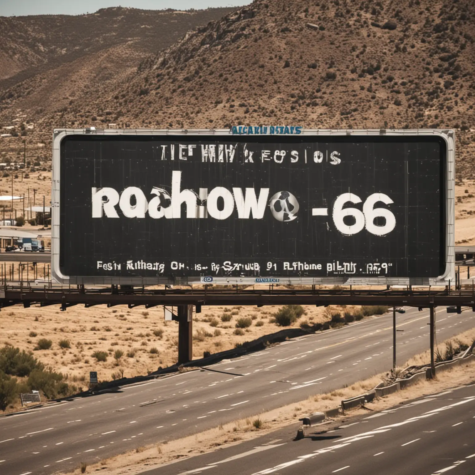 Highway Billboard Sign Roadshow 66 Travel Destination