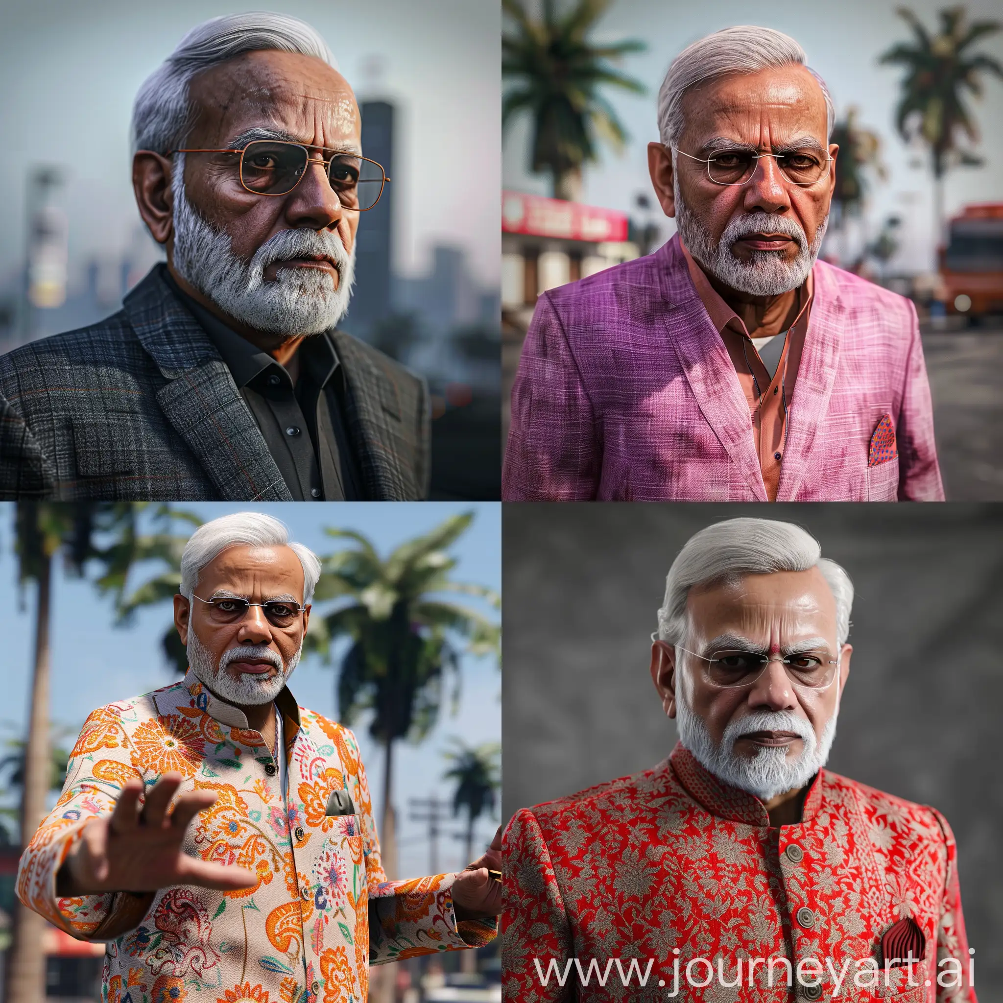 Narendra Modi as GTA6 character, ultra realistic,16k