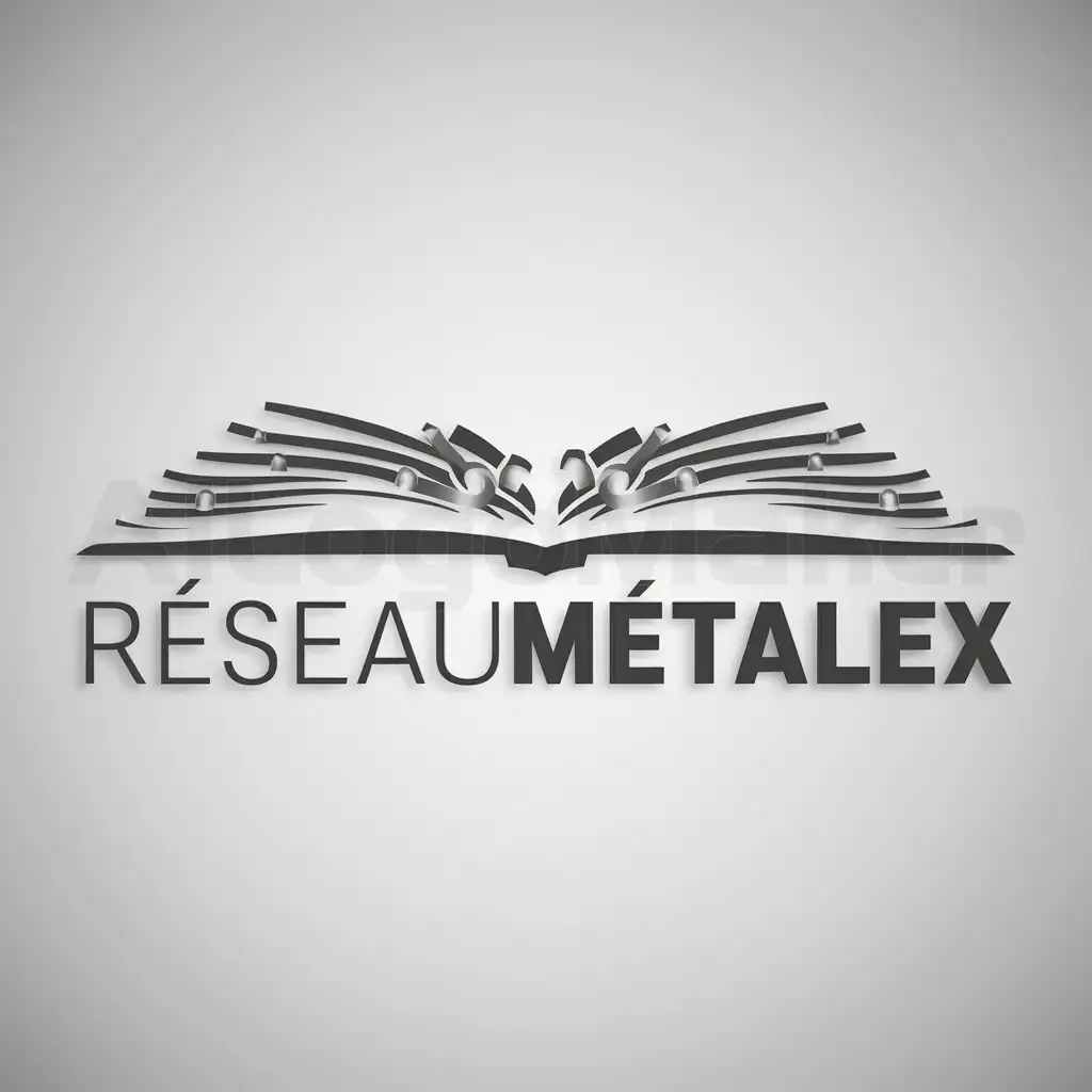 a logo design,with the text 'RéseauMétalex', main symbol:openbook,complex,be used in Education industry,clear background