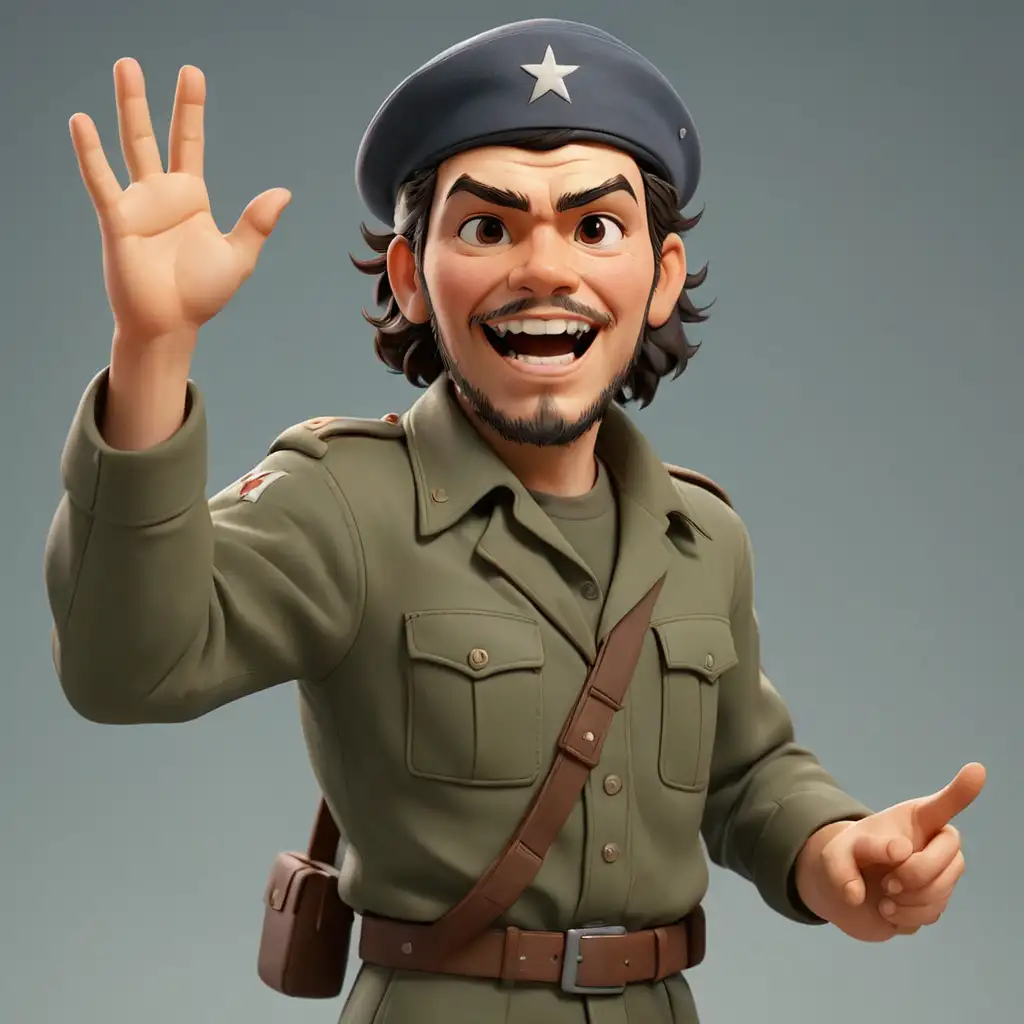 Che Guevara Animated Greeting in Military Attire