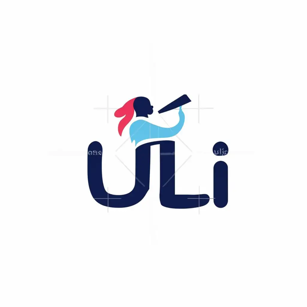 a logo design,with the text "uli", main symbol:Female college student,Minimalistic,be used in Entertainment industry,clear background