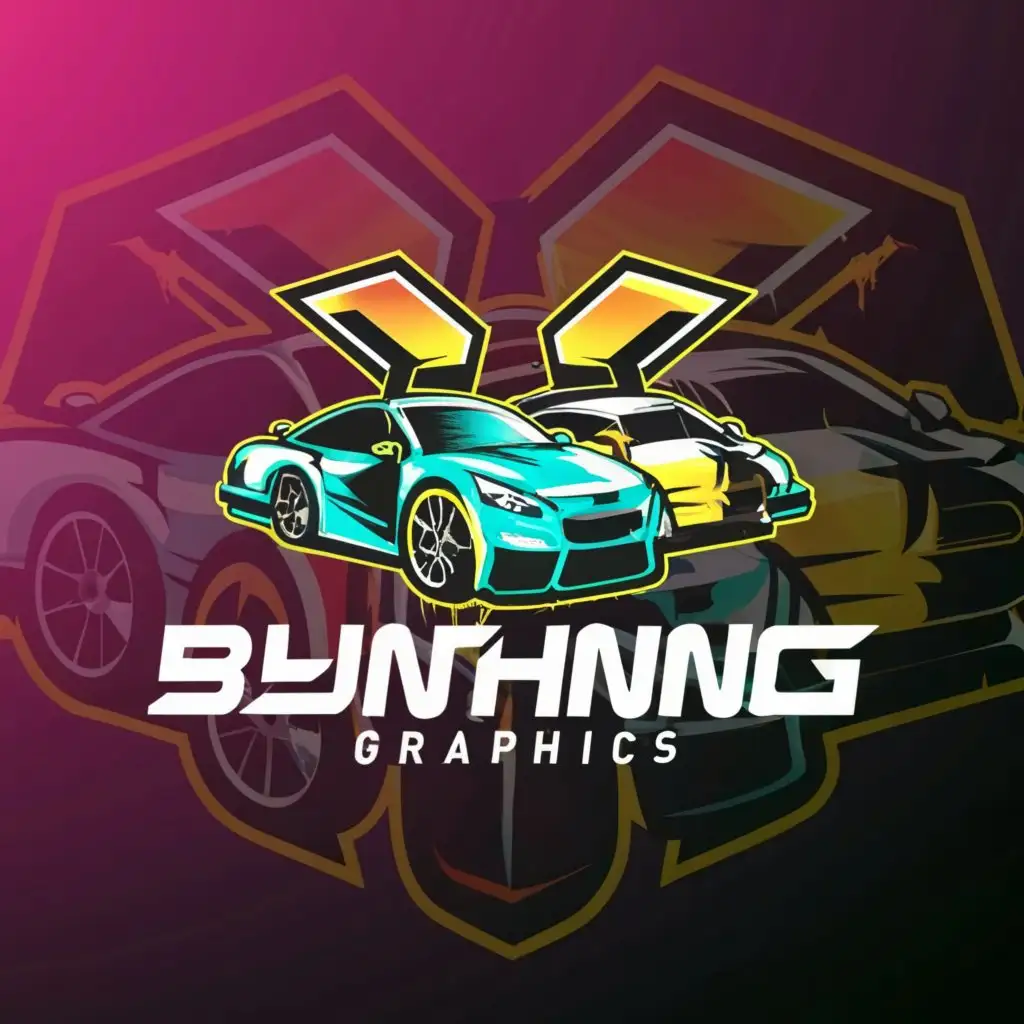 a logo design,with the text "blunt graphics", main symbol:esports cars,Moderate,be used in Automotive industry,clear background