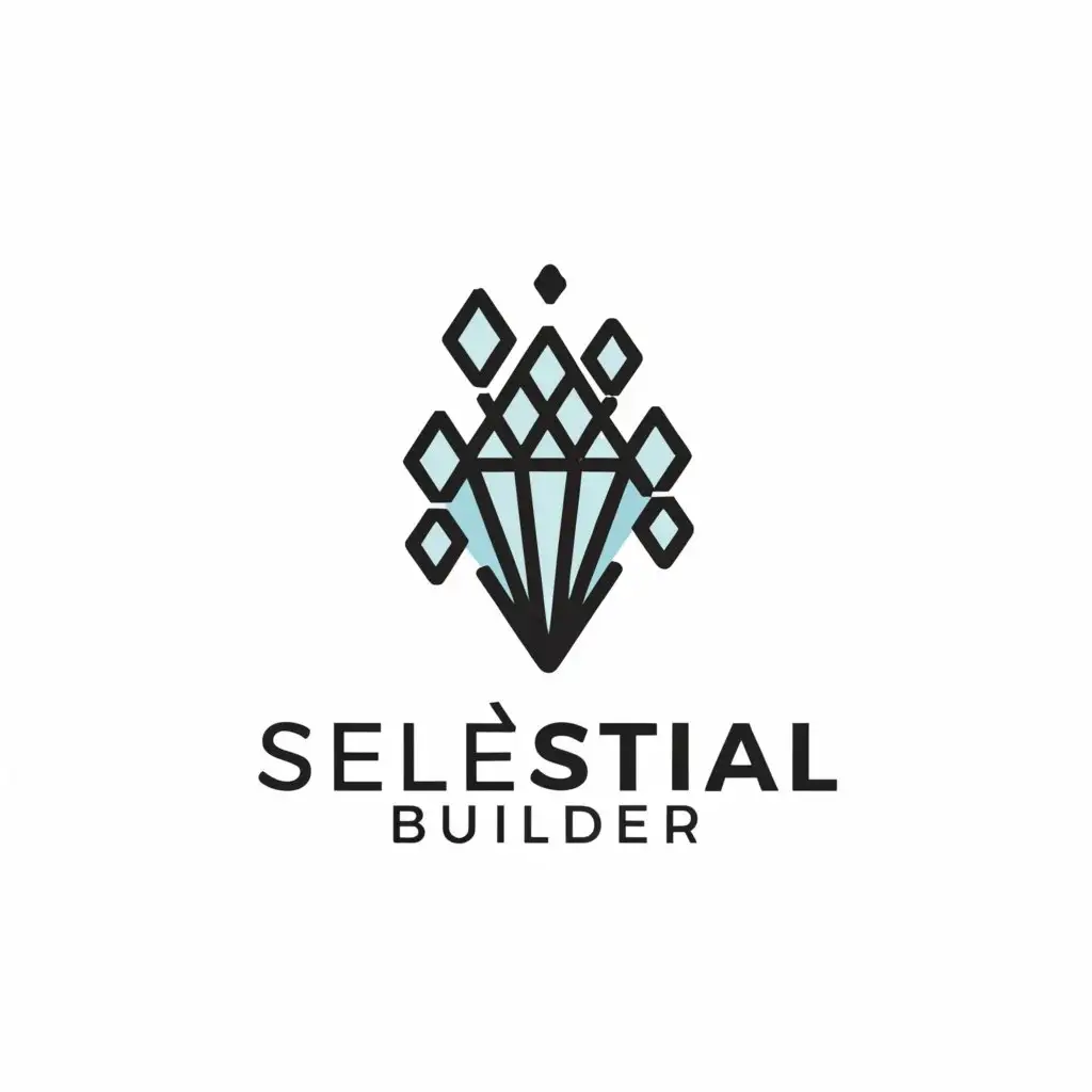 a logo design,with the text "Selestial Builder", main symbol:Crystall,Minimalistic,be used in Construction industry,clear background