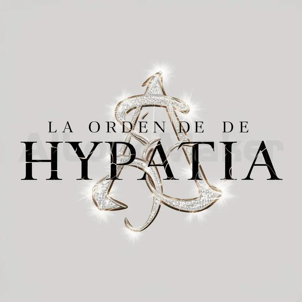 a logo design,with the text "La Orden de Hypatia", main symbol:Esoteric Sigil, Magical, Ethereal, Luminous, Aesthetic, Sparkling, luxurious, Capitalize First Letters, Exclusive Club,Moderate,be used in Religious industry,clear background