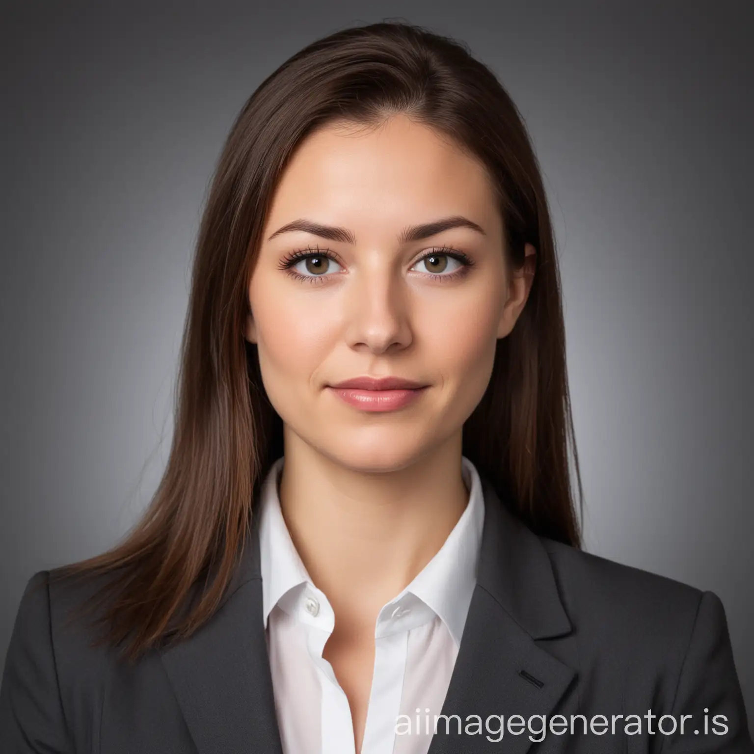 a professional caucasian female office worker, ID photo