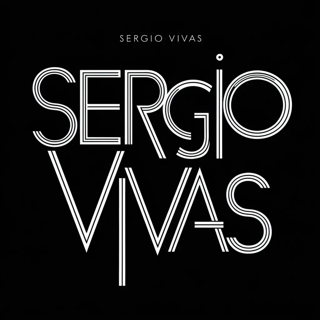 Sergio Vivas Typography Art on Black Background