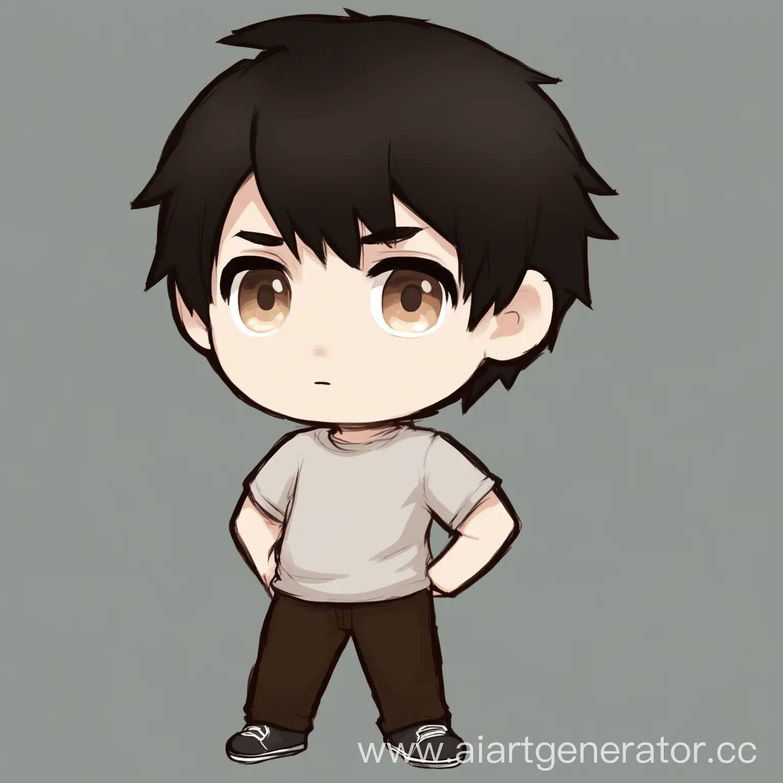 Boy-with-Brown-Eyes-and-Dark-Hair-Standing-by-TSUM