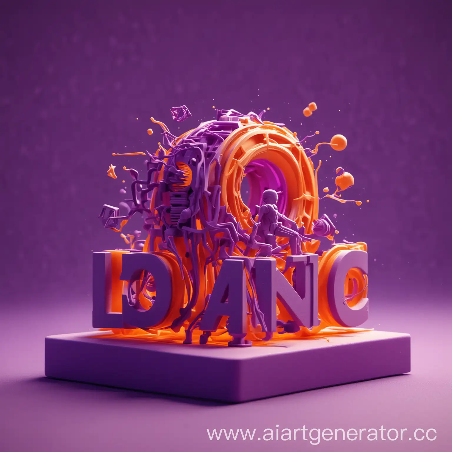 Dynamic-3D-Printing-Figures-Channel-Poster-Multilayered-Movement-in-Purple-and-Orange-with-ASMR-Sound