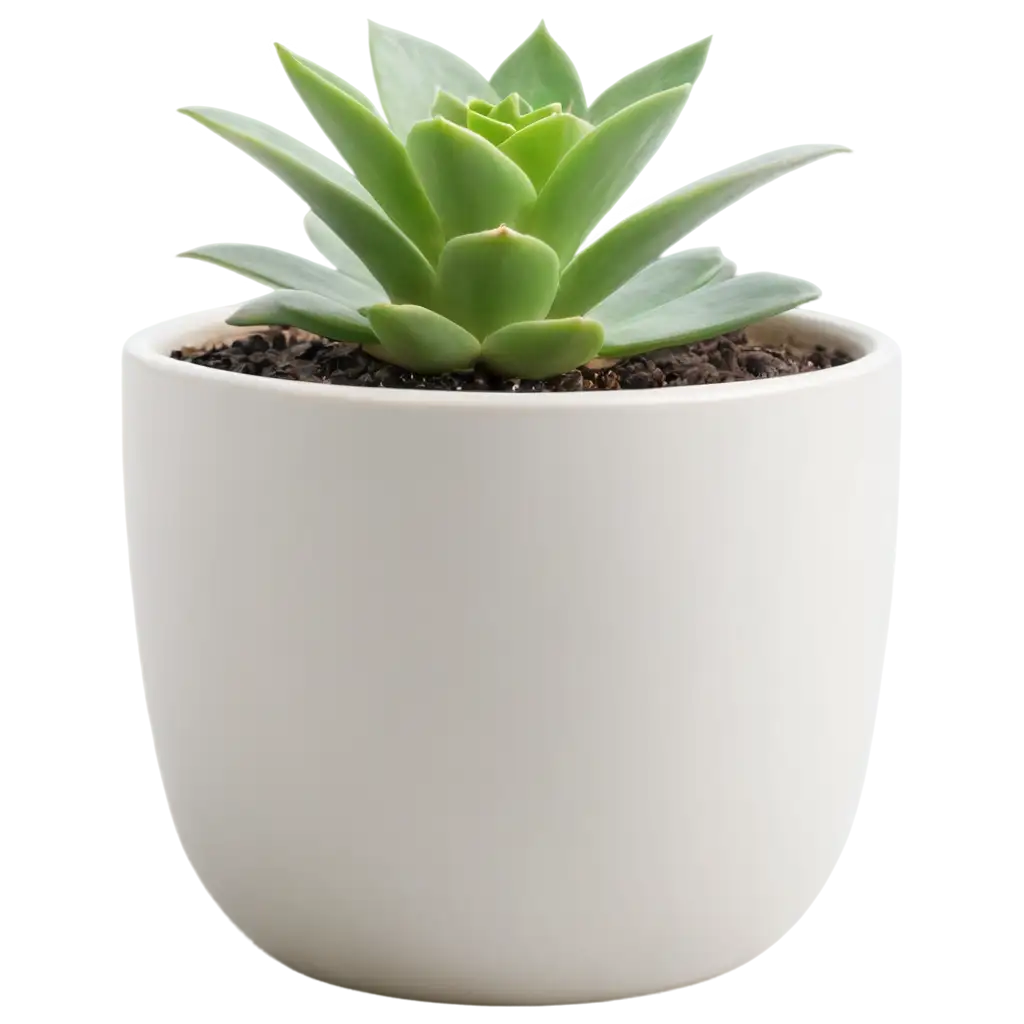 succulent in a white pot